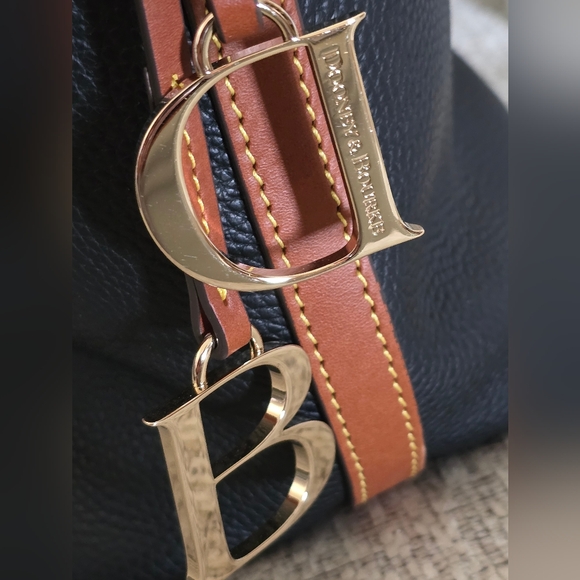 Dooney & Bourke Black and Brown Pebble Satchel Hobo Large Sac Shoulder Bag New - Picture 7 of 16